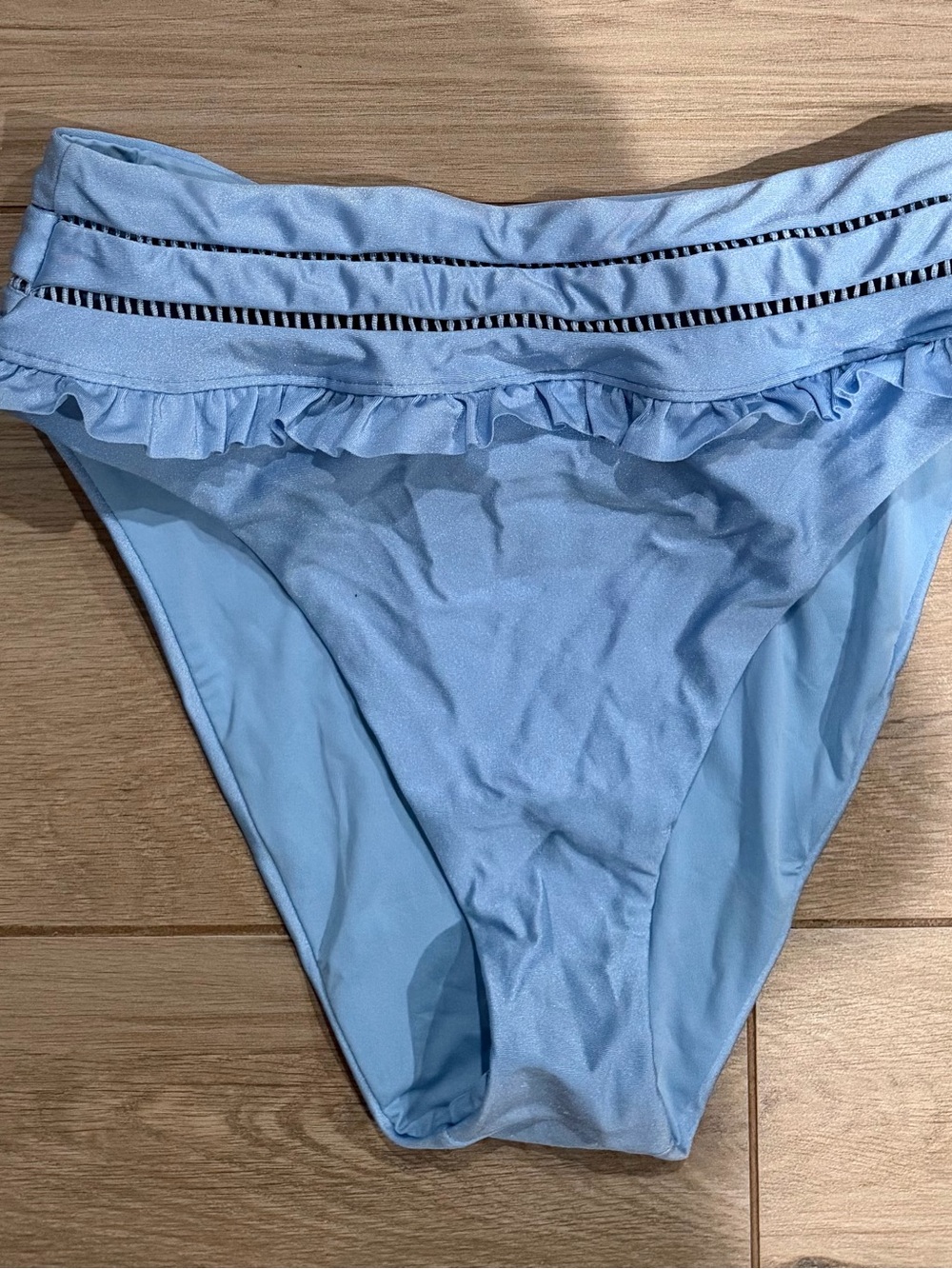 Chelsea & Violet Light Blue Ruffle Bikini Bottom